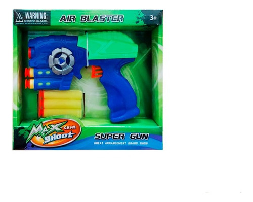 Max Shoot Air Blaster Azul Pistola Lanza Dardos