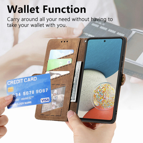 Funda Tipo Cartera De Piel Con Cremallera Para Samsung Solt