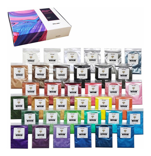 Mica Polvo Pigmento 36 Colores Para Resina Epoxi Kit Set Jab