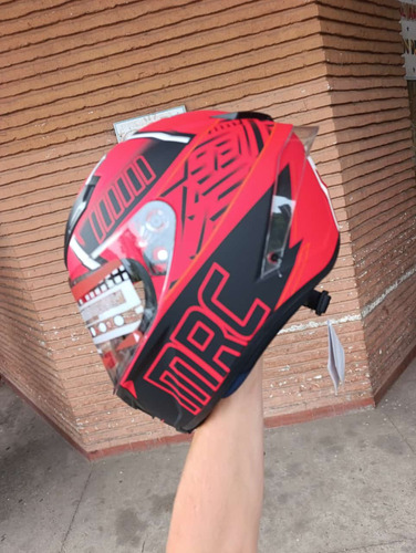 Casco Integral Cerrado Mrc No Mac No Nzi No Agv No Ls2 Rojo Solido S