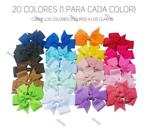 A Lazos De Colores Horquillas Para Bebé Niñas 20 Piezas