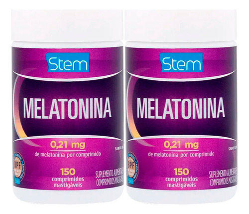Kit 2 Melatonina Stem 150 Comprimidos Mastigáveis