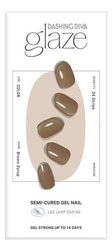 Uñas Postizas Glaze Semi-cured Gel Nail: Zmc234n Brown Syrup