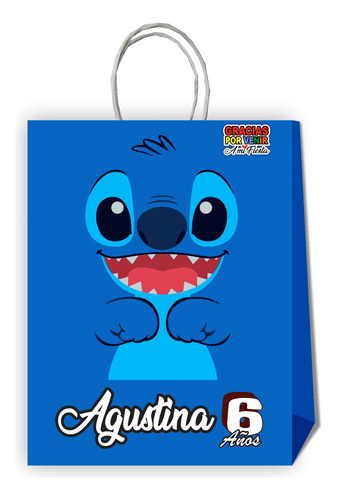 Bolsas Dulces Cumpleaños Personalizadas Stitch 10 Und. #d1