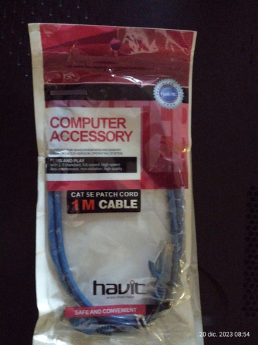 Cable Patch Cord De 1 Metro Cat5e Utp Rj-45 Marca Havit 