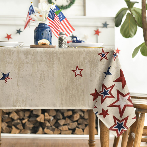 Mantel Rectangular Patriotico 132x178 Cm Lavable