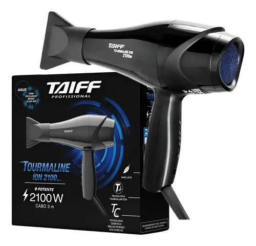 Secador de Cabelos Taiff New Tourmaline Ion 2100w Pro Cor Preto - foto 1