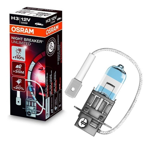 Imagen 1 de 5 de Lampara H3 Osram Night Breaker Unlimited 12v 55w Laser