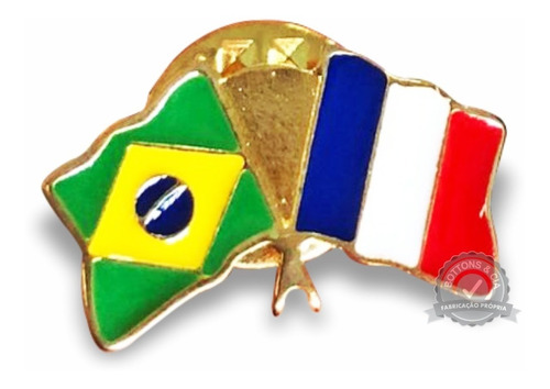 5x Pin Broche Bandeira Brasil França Itália Etc Dourada Copa