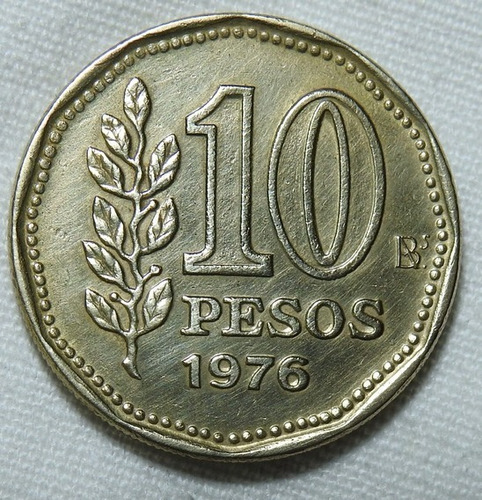 Moneda Argentina 10 Pesos 1976