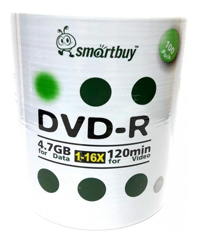 Disco virgem DVD-R SmartBuy de 16x por 100 unidades