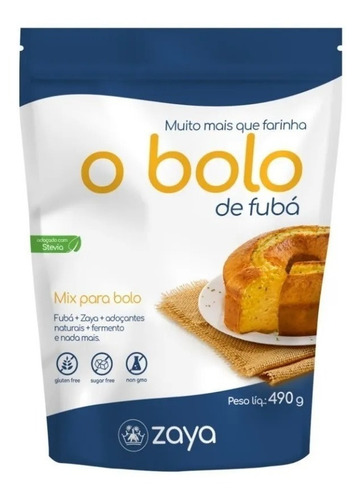 O Bolo De Fubá Zaya Flour - Sem Glúten E Sem Açúcar 490g