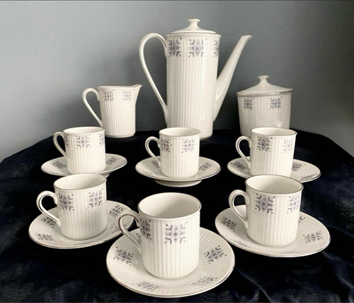 Juego Antiguo Café Porcelana Verbano De Diseño 15 Piezas