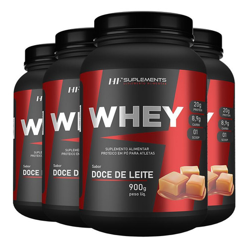 4x Whey Protein De Doce De Leite 900g Hf Suplements