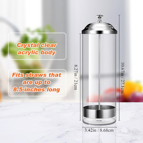 - Contenedor Organizador Pajitas Dispensador Pajitas