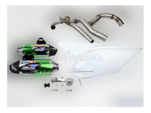 Tubo De Escape Para Moto  Crf230 Doble Verde