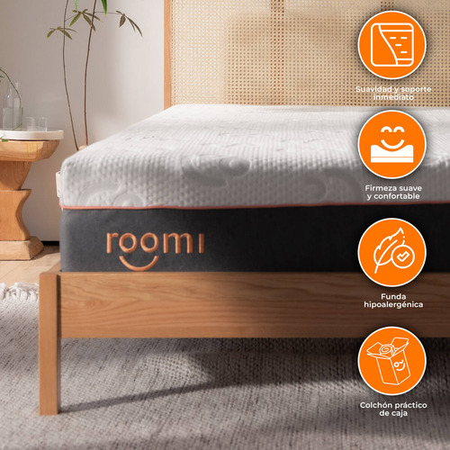 Colchón King Size roomi freedom Tecnología Latex Feel Hyper Soft Gran Suavidad y Soporte Funda Removible Firmeza Suave 30 cm Altura