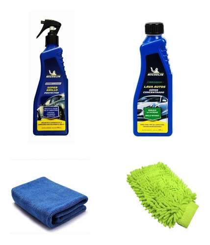 Kit De Lavado Michelin 4 Productos Premium Con Manopla