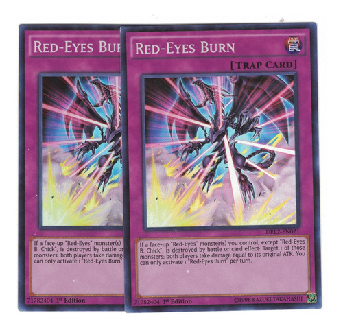 Yugioh 2x Red Eyes Burn Super 1st Drl2-en021