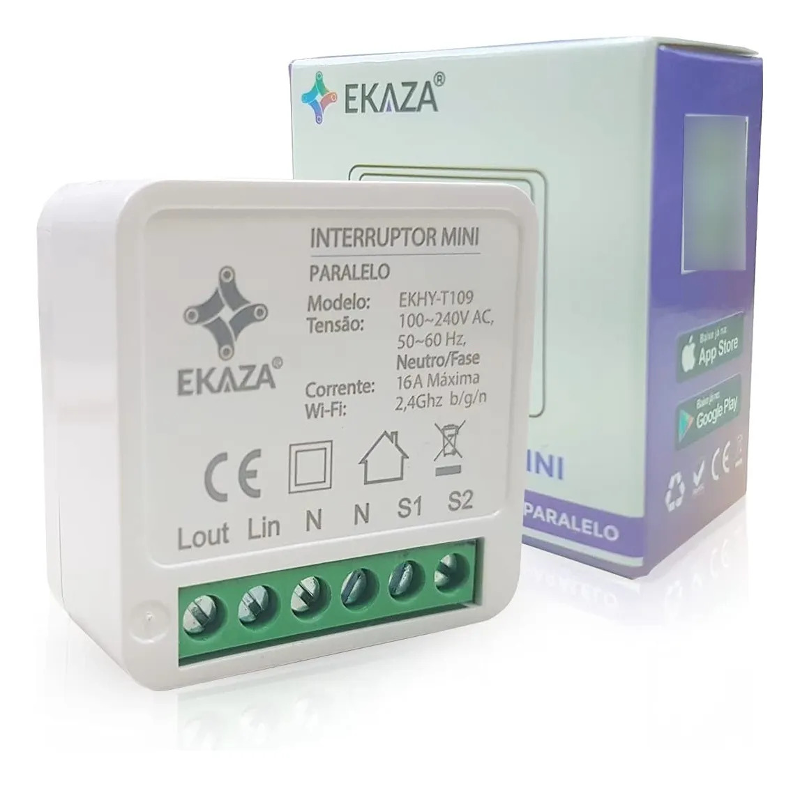 Interruptor Mini Inteligente Paralelo Wifi - On/off Ekaza