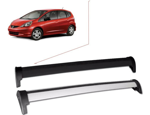 Rack Teto Honda Fit 4p 2008 A 2012 Cristalcar Preto E Prata