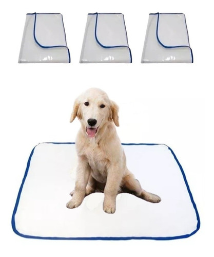 Imagem 7 de 8 de Kit 3 Tapetes Sanitário Lavável Cães Cachorro Xixi 60x50 P