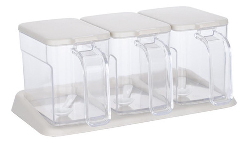 Caja Transparente Para Condimentos, Especias Con Tapa Y