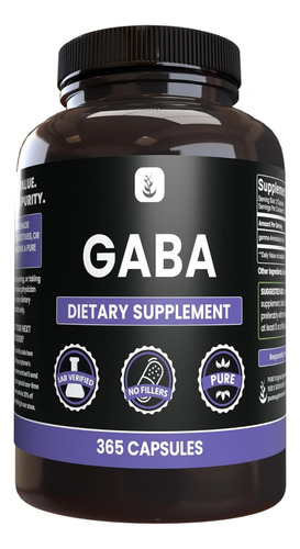 Gaba 850mg Puro 365 Capsulas Hecho En Usa Sabor Sin Sabor