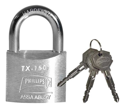Candado Phillips Candado Tx150 Color Plateado Con Llave