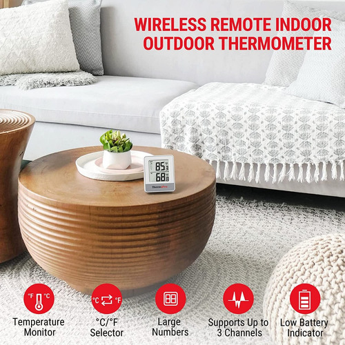 Imagen 7 de 8 de Termómetro Digital Dual Interior Exterior Thermopro Tp200