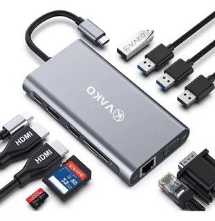 Adaptador Hub Vako 11en1 Usb C Hdmi Red Para Tab S9 Fe X510