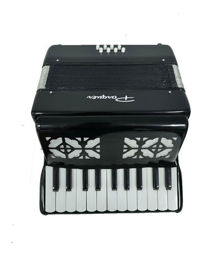 Acordeon Parquer 8 Bajos 22 Teclas Negro Correa Funda