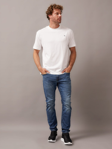 Polera Blown Up Diffused Stacked Blanco Calvin Klein