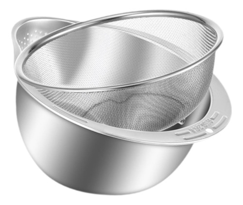 Colador De 2 Piezas Con Tazón Para Mezclar, Colador Plata