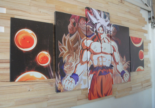Cuadros Polipticos  150x80 De Goku.   Bastidor De Madera.