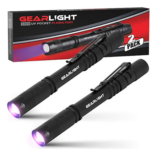 Linterna De Luz Negra Uv Gearlight S100 [paquete De 2] - Min