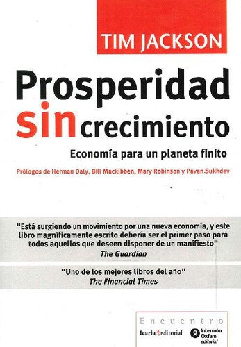 Libro Prosperidad Sin Crecimiento De Tim Jackson