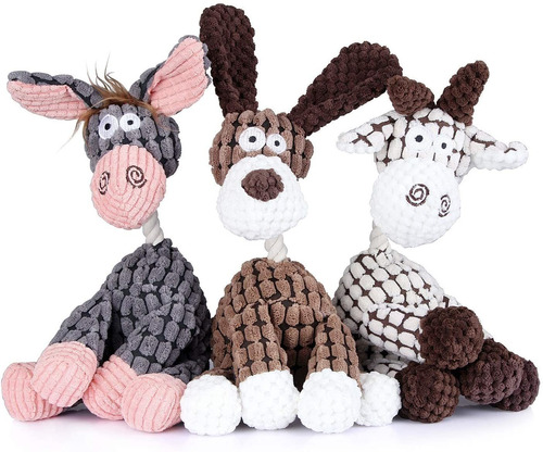 Paquete De Juguetes De Peluche Perros Squeaky Cachorros...