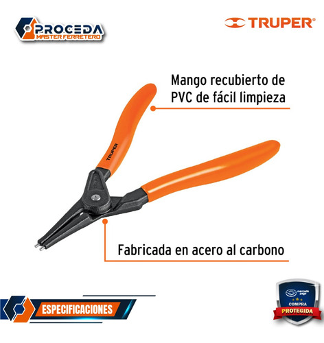 Pinza Punta Recta 7 Para Abrir Anillos, Mango De Pvc 17363