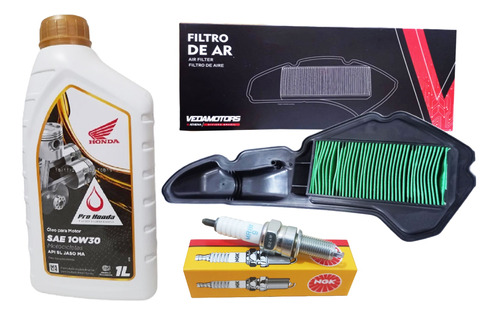 Kit Revisao Pcx 150 2022 2023 Oleo Filtro De Ar Vela Ngk