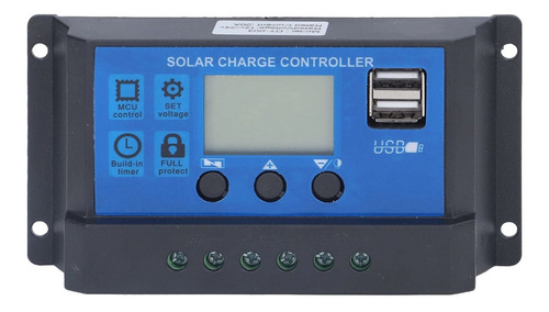 Pwm Controlador Carga Solar Panel Pantalla Lcd Puerto Usb