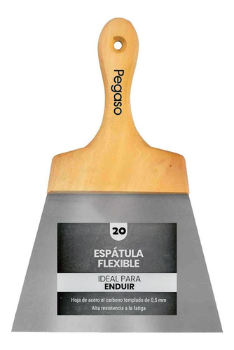 Espatula Para Enduir 200 Mm Flexible Cabo Madera Pegaso