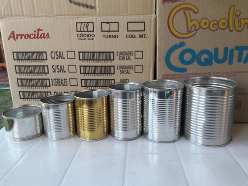 Latas Vacías Durazno Choclo Arbejas Atún Tomates Lentejas (Usado)