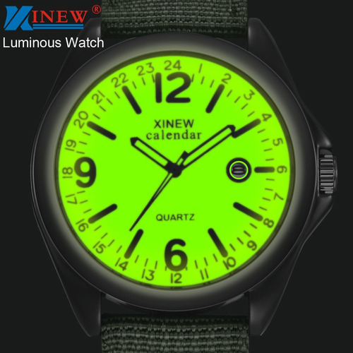 Reloj Militar Para Hombre, Cuarzo, Esfera Negra, Fecha, Depo