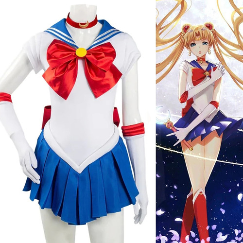 7 Unids/set Disfraz De Cosplay De Sailor Moon Para Adultos