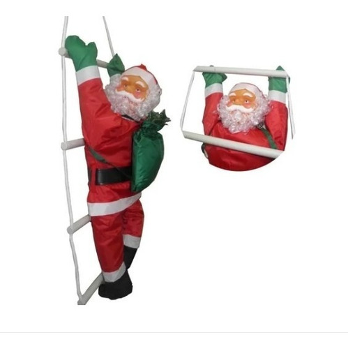 Papai Noel Escalador Enfeite Natalino Na Escada Natal 75 Cm