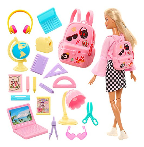 Enocht 19 Pcs Chica Doll Accesorios Escuela Mini L1knp