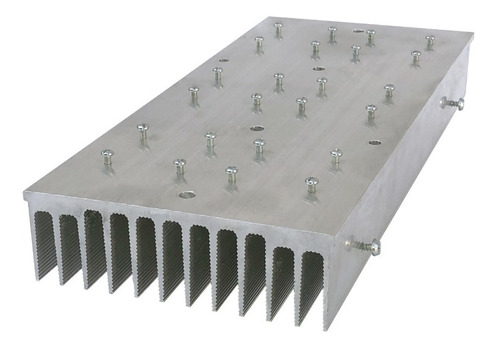 Disipador Aluminio 300w Perforado Tornillos Led Cob 13x30cm