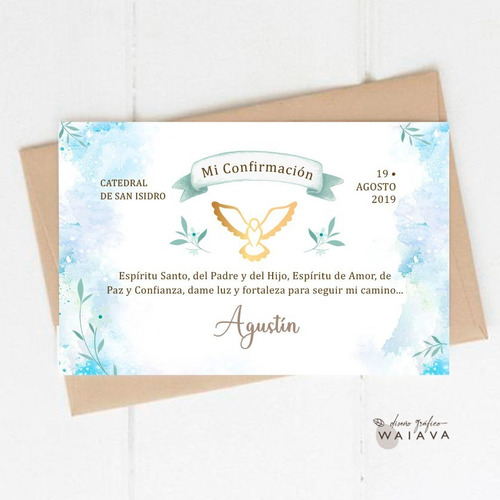 Imagen 10 de 10 de Estampas Confirmación Tarjetas Nenes Horizontal X 3u