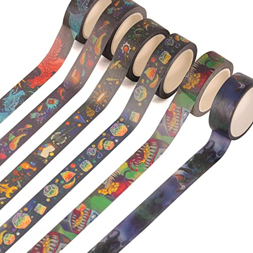 Dnd Washi Tape Set Of 18 Rolls Dice, Dragon, Mimic, D&d...